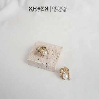 Bông tai nữ Ngọc khía vàng - Khoen store