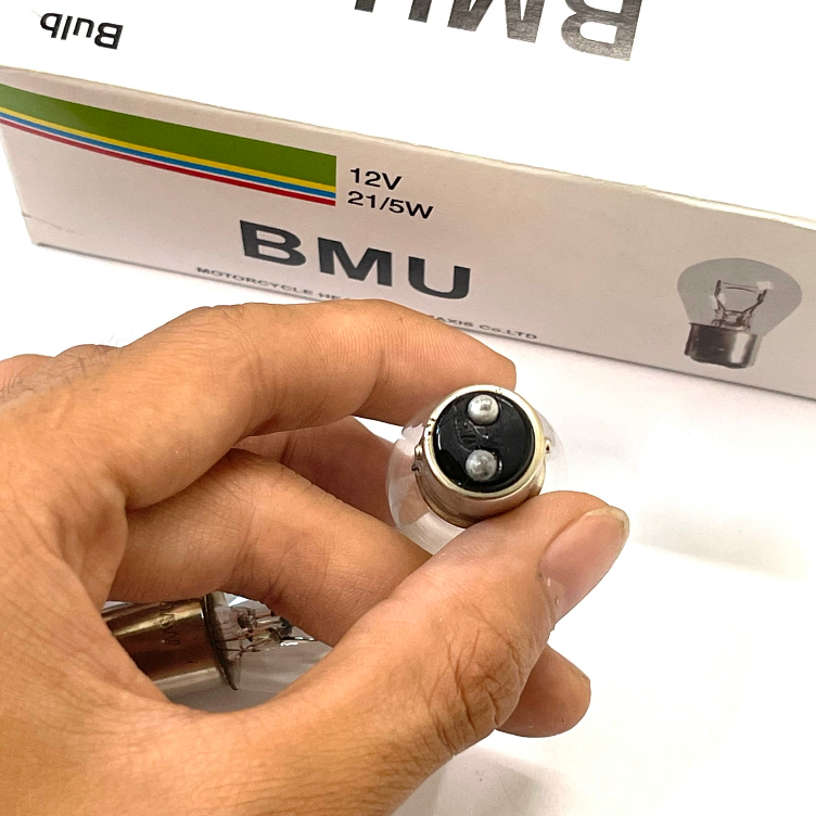 Bóng đèn pha xe máy zin chân M5 Lắp Dream, Wave đời cũ, Cub 12v/35w Hãng BMU