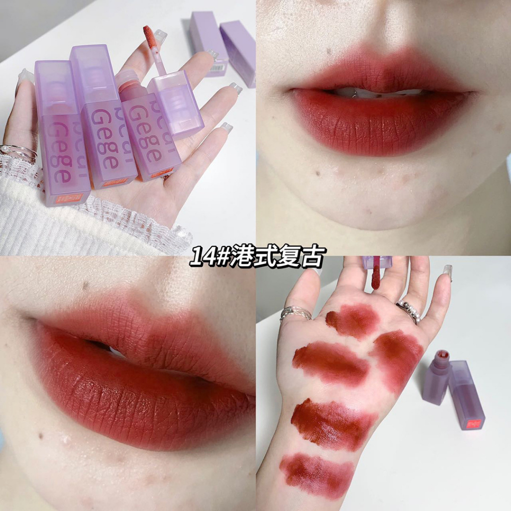 Son Gege Bear Velvet tím pastel nhung lì mềm mịn môi lên màu cực chuẩn