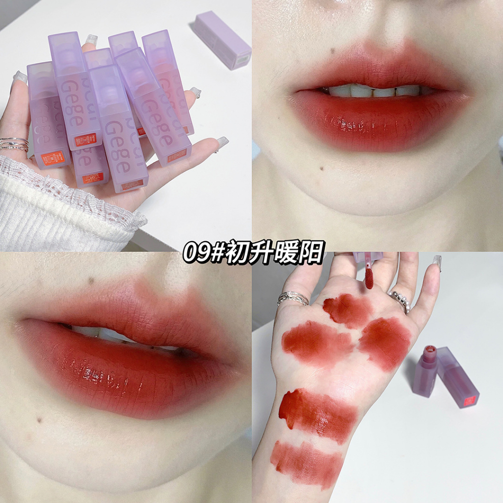 Son Gege Bear Velvet tím pastel nhung lì mềm mịn môi lên màu cực chuẩn