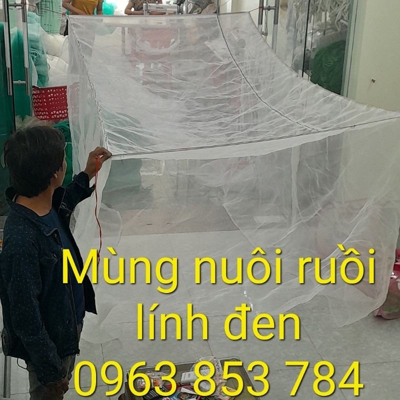 Mùng nuôi ruồi lính đen - Lưới nuôi ruồi lính đen - Sâu canxi - Đủ kích thước