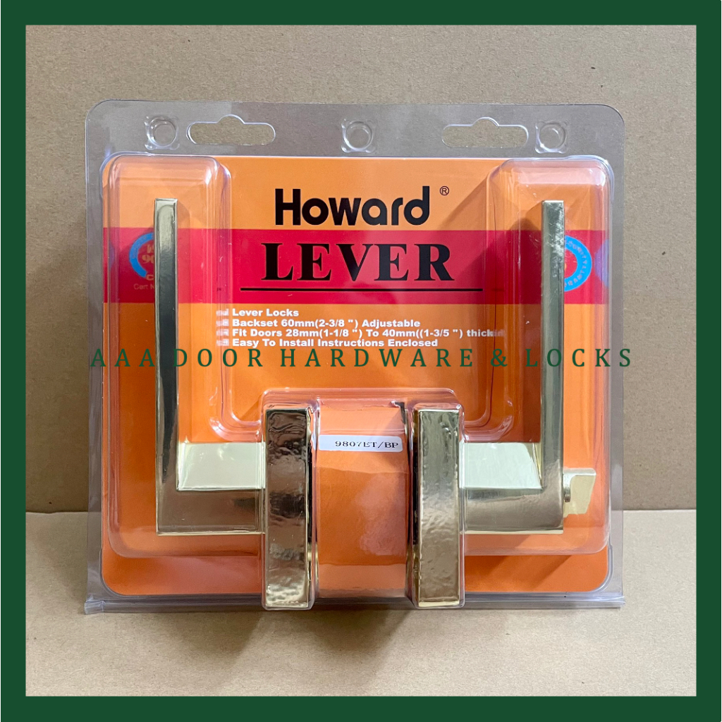 Khóa tròn gạt hợp kim tay nặng  HOWARD 9807 Đài Loan dùng cho cửa thông phòng cao cấp