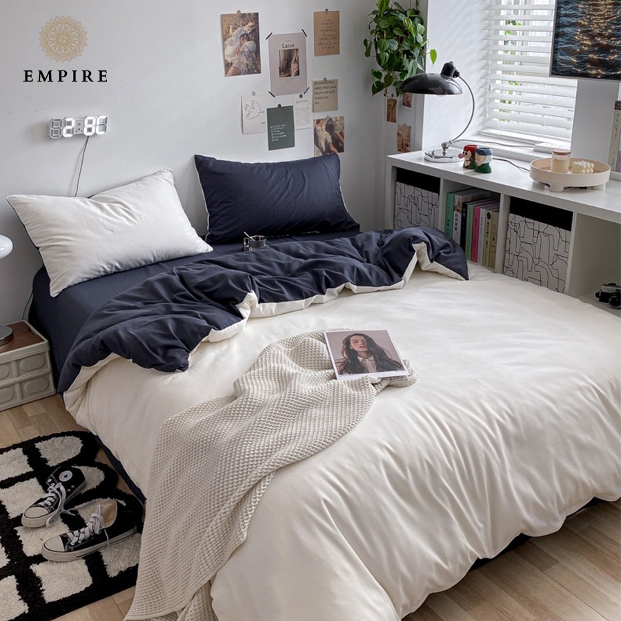 Bộ chăn ga gối nệm set 4 món cotton tici EMPIRE cao cấp bo chun drap giường miễn phí - Bình Châu Bedding & Decor