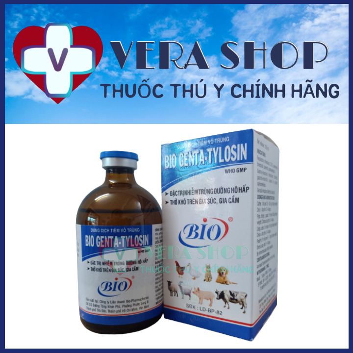 BIO GENTA TYLOSIN 100ML - Hô hấp, thở khó - Dùng Cho Thú Y