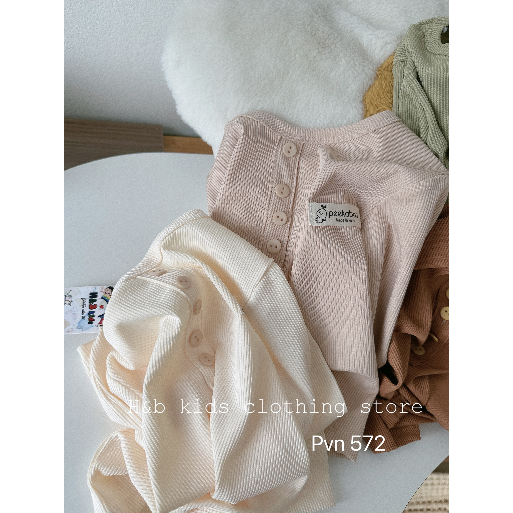 Quần áo thu đông bé trai, bé gái, set bộ tăm lạnh 5 cúc HB cho bé