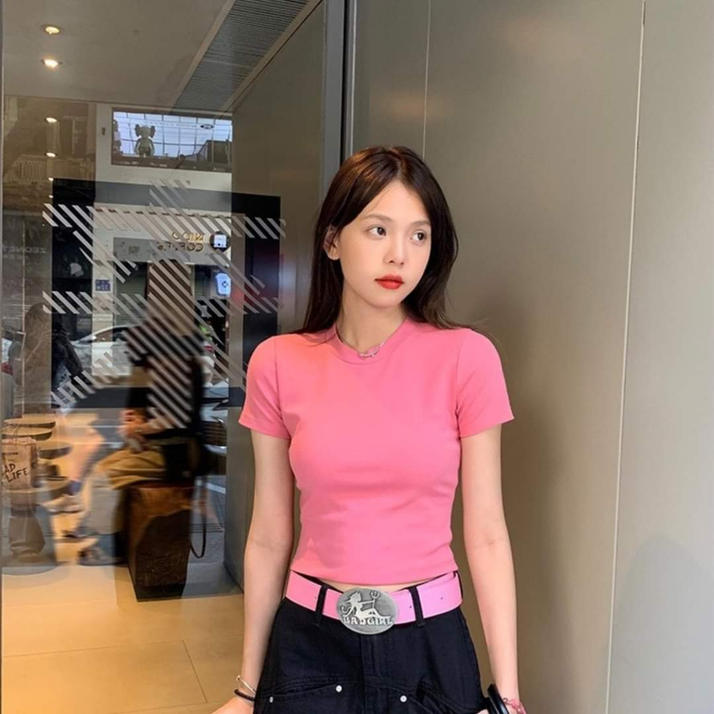 Áo thun Croptop nữ from ôm chất thun Bozip mềm mịn, Áo phông croptop