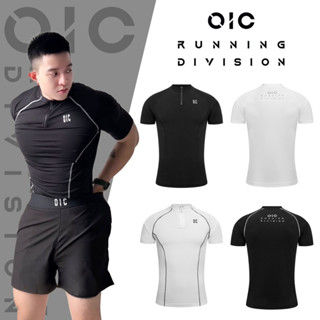 Áo thun thể thao nam phối khoá kéo có tay OIC, tập gym, chạy bộ , đạp xe