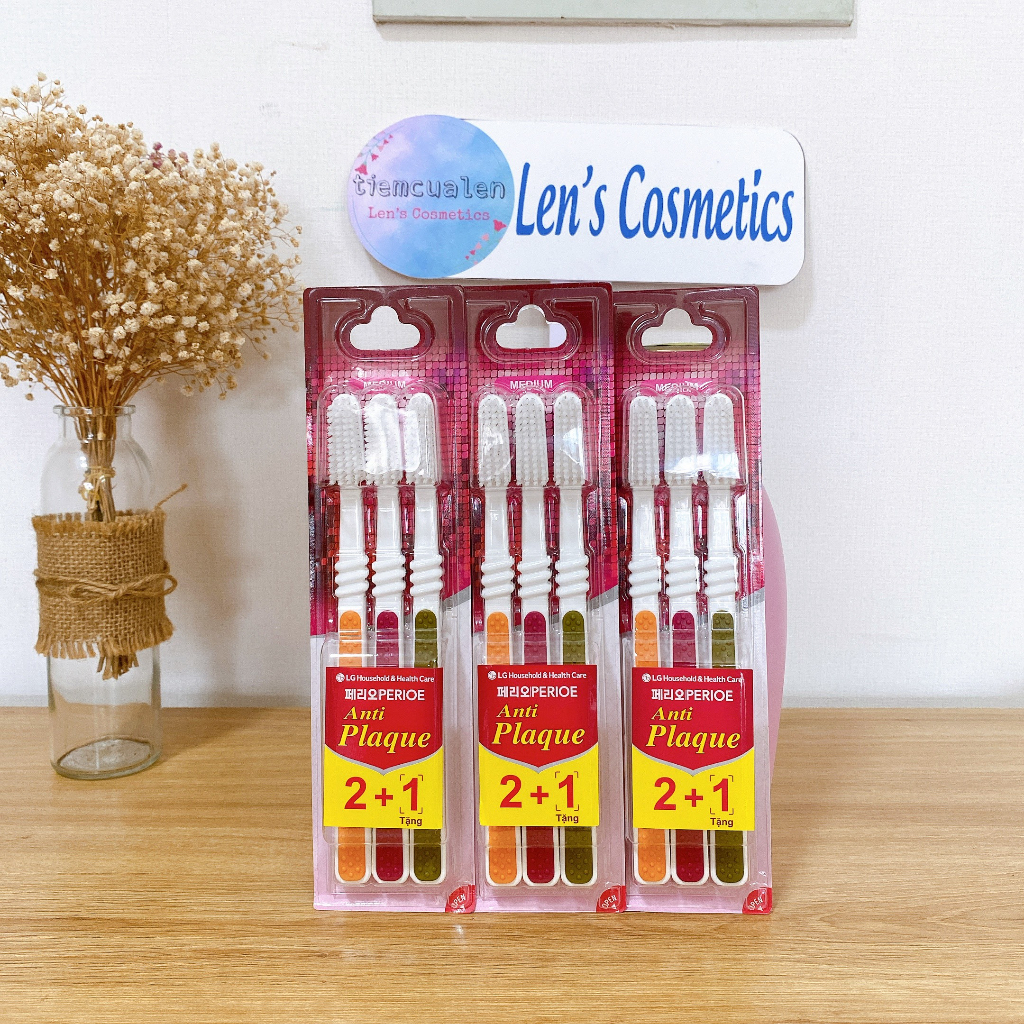 Set Bàn Chải Răng Perioe Anti Plaque Medium - Mua 2 tặng 1