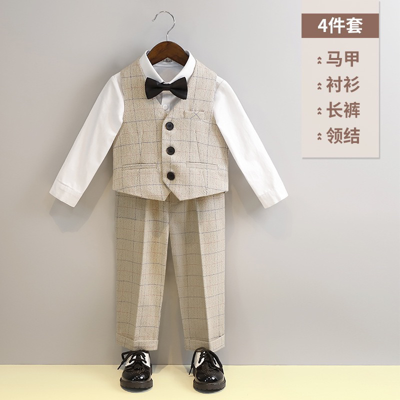 SET VEST CÔNG TỬ CHO BÉ TRAI KÈM NƠ VÀ HOA