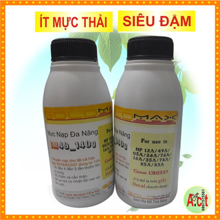 Mực nạp hộp mực  máy in hãng Canon, HP laser đen trắng. Mực in ít mực thải, màu đen, bột, siêu mịn, nặng 140gr.