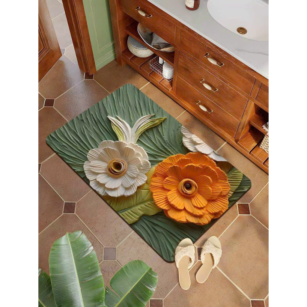 Thảm lau chân nỉ bali họa tiết 3D xinh xắn, thảm chùi chân thấm hút có lớp chống trượt kích thước 40cmx60cm tại Mvyshop