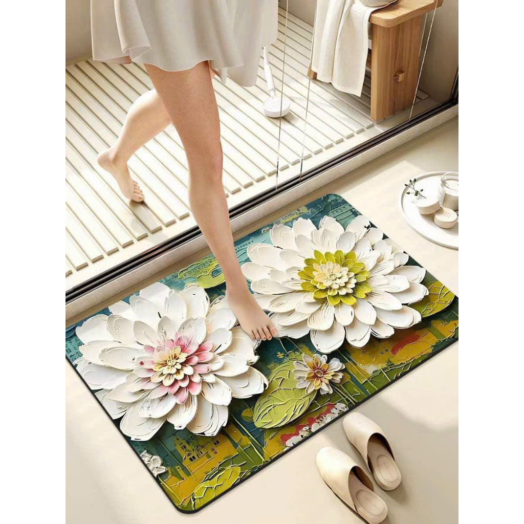Thảm lau chân nỉ bali họa tiết 3D xinh xắn, thảm chùi chân thấm hút có lớp chống trượt kích thước 40cmx60cm tại Mvyshop