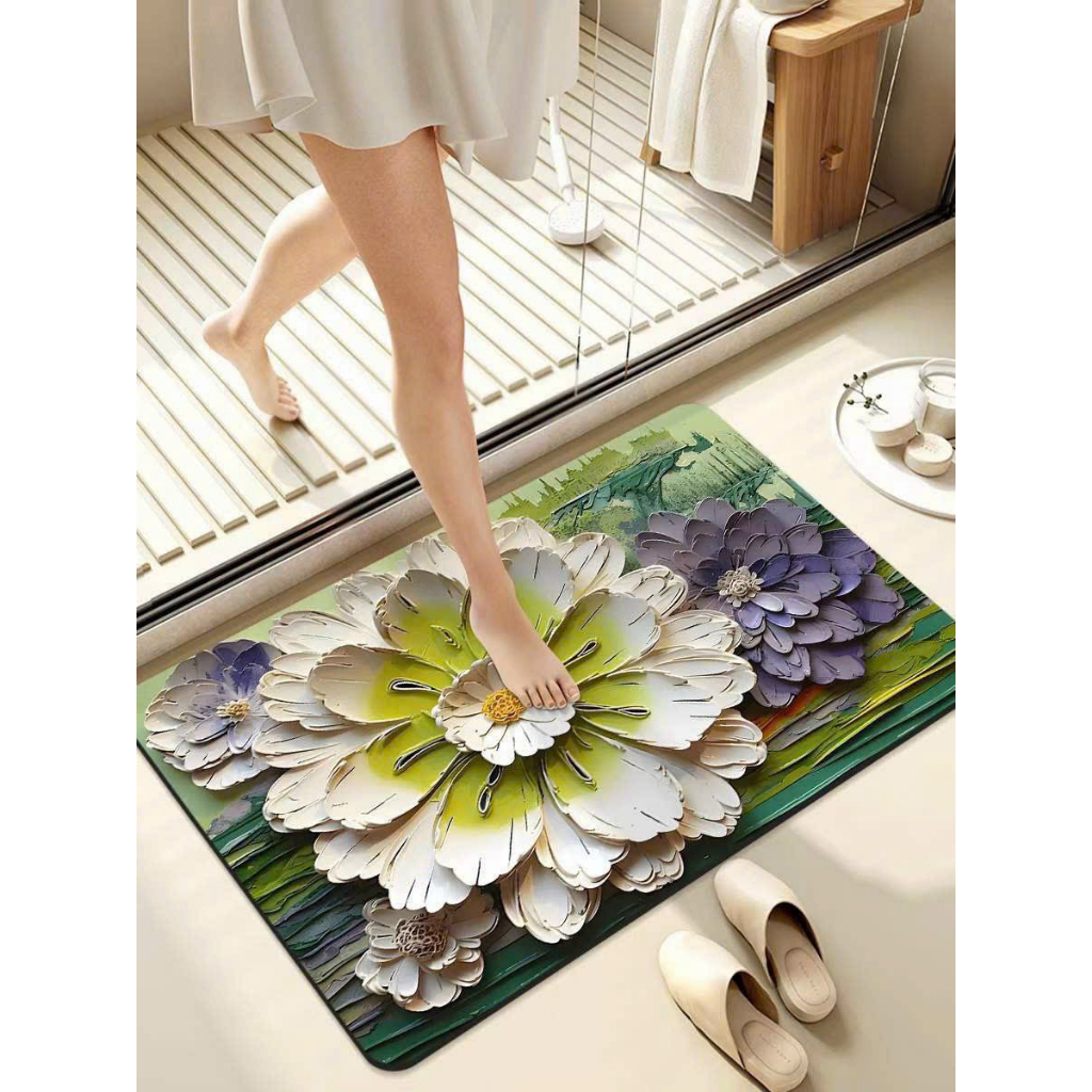 Thảm lau chân nỉ bali họa tiết 3D xinh xắn, thảm chùi chân thấm hút có lớp chống trượt kích thước 40cmx60cm tại Mvyshop