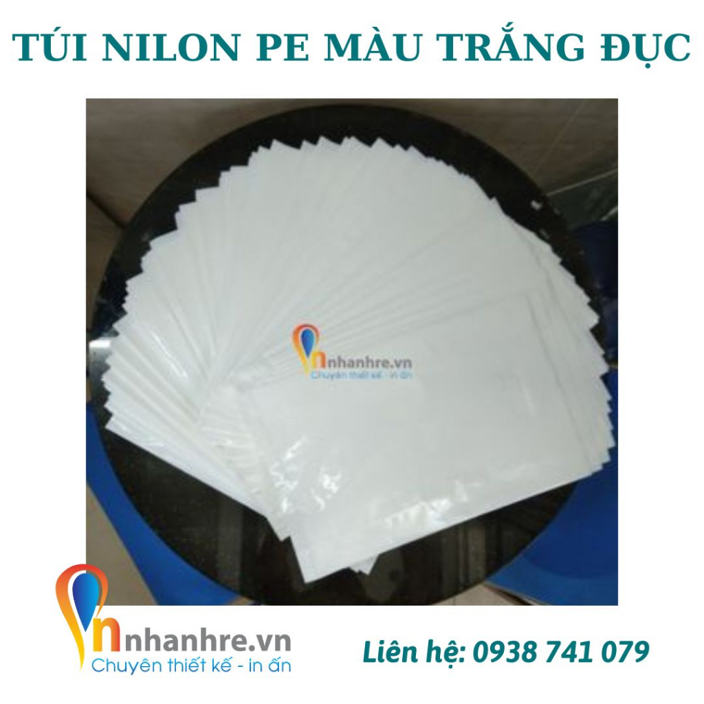 Túi , túi nilong , 1kg túi nilon PE trơn màu trắng đục nhiều size giá rẻ - INNHANHRE