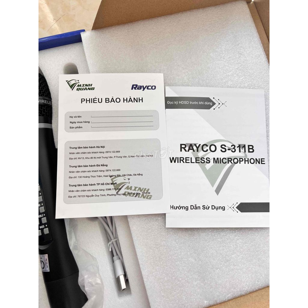 Micro Hát Karaoke Không Dây Đa Năng Rayco S-311B - Hàng chính hãng - Bảo hành toàn quốc 12 tháng