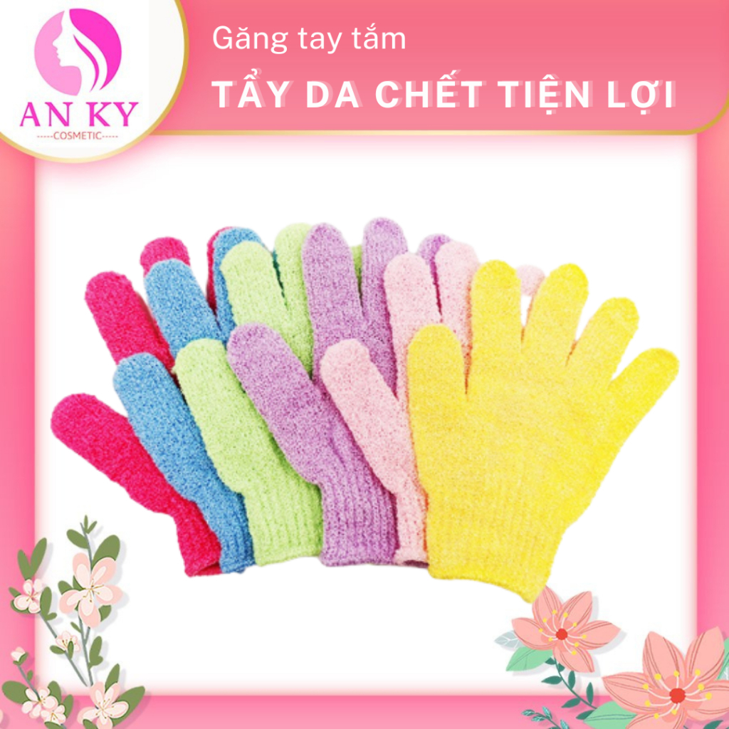 Găng tắm tẩy tế bào chết nhiều màu