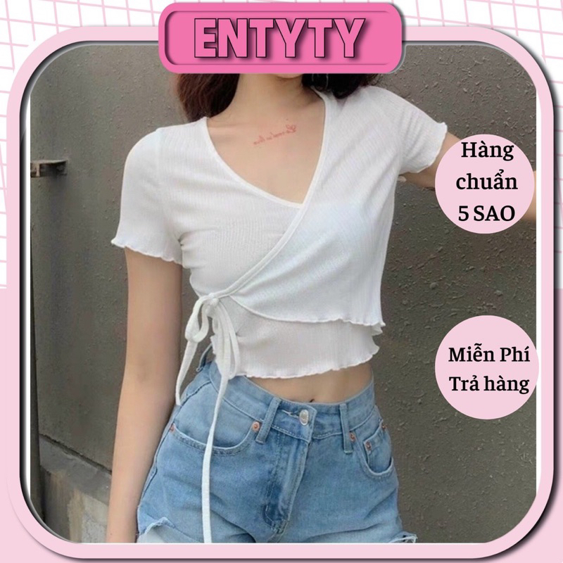 Áo nữ Croptop kiểu Đắp Chéo Cột Eo M71