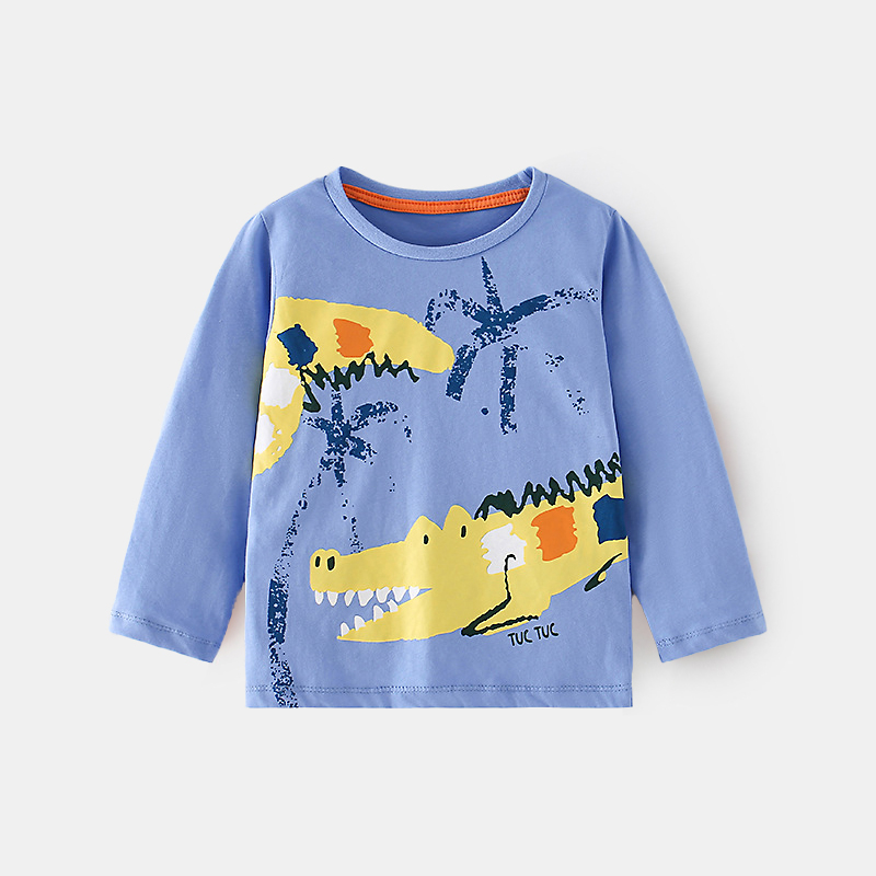 Áo thun dài tay thu đông cho bé EROKIDS họa tiết khủng long chất cotton mềm mại mẫu mới 2023