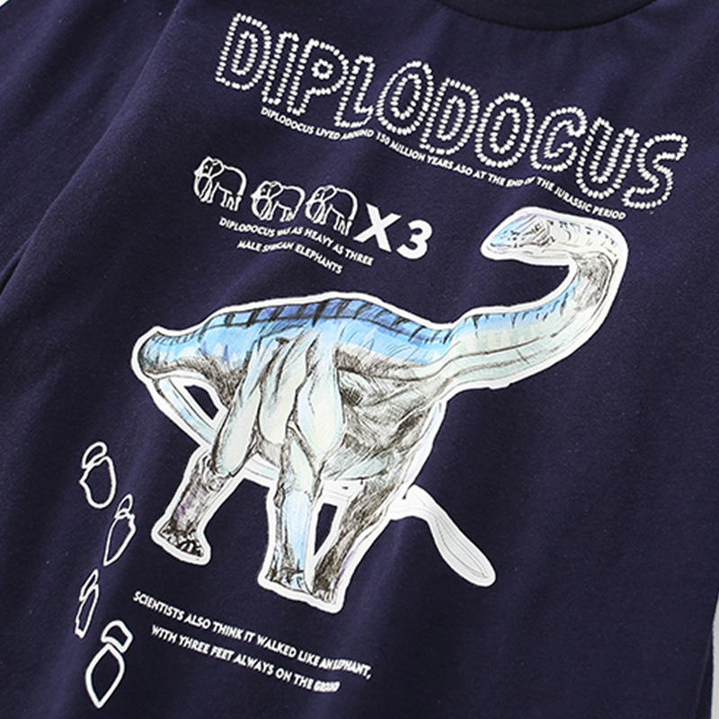 Áo thun dài tay thu đông cho bé EROKIDS họa tiết khủng long chất cotton mềm mại mẫu mới 2023