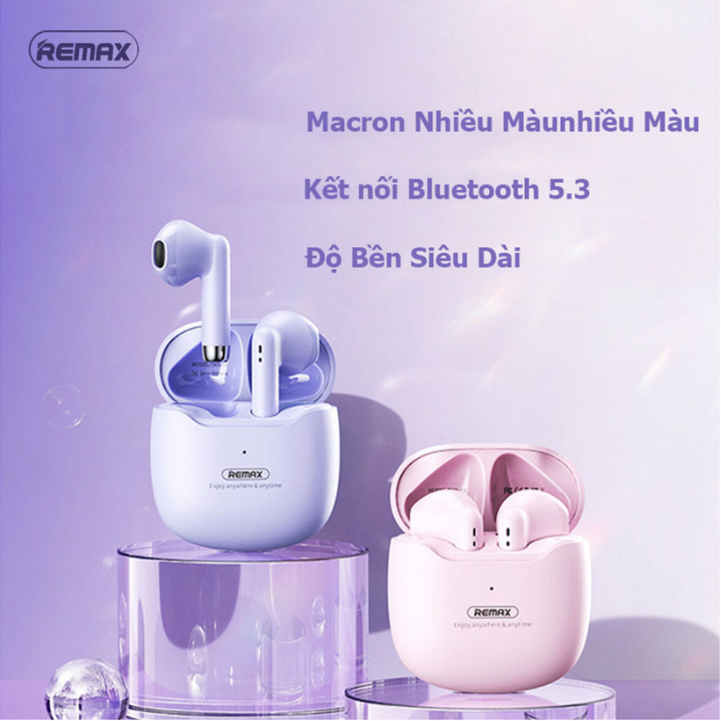 Tai nghe true wireless bluetooth 5.3 không dây Remax TWS 19 có mic đàm thoại cho các dòng máy chống ồn