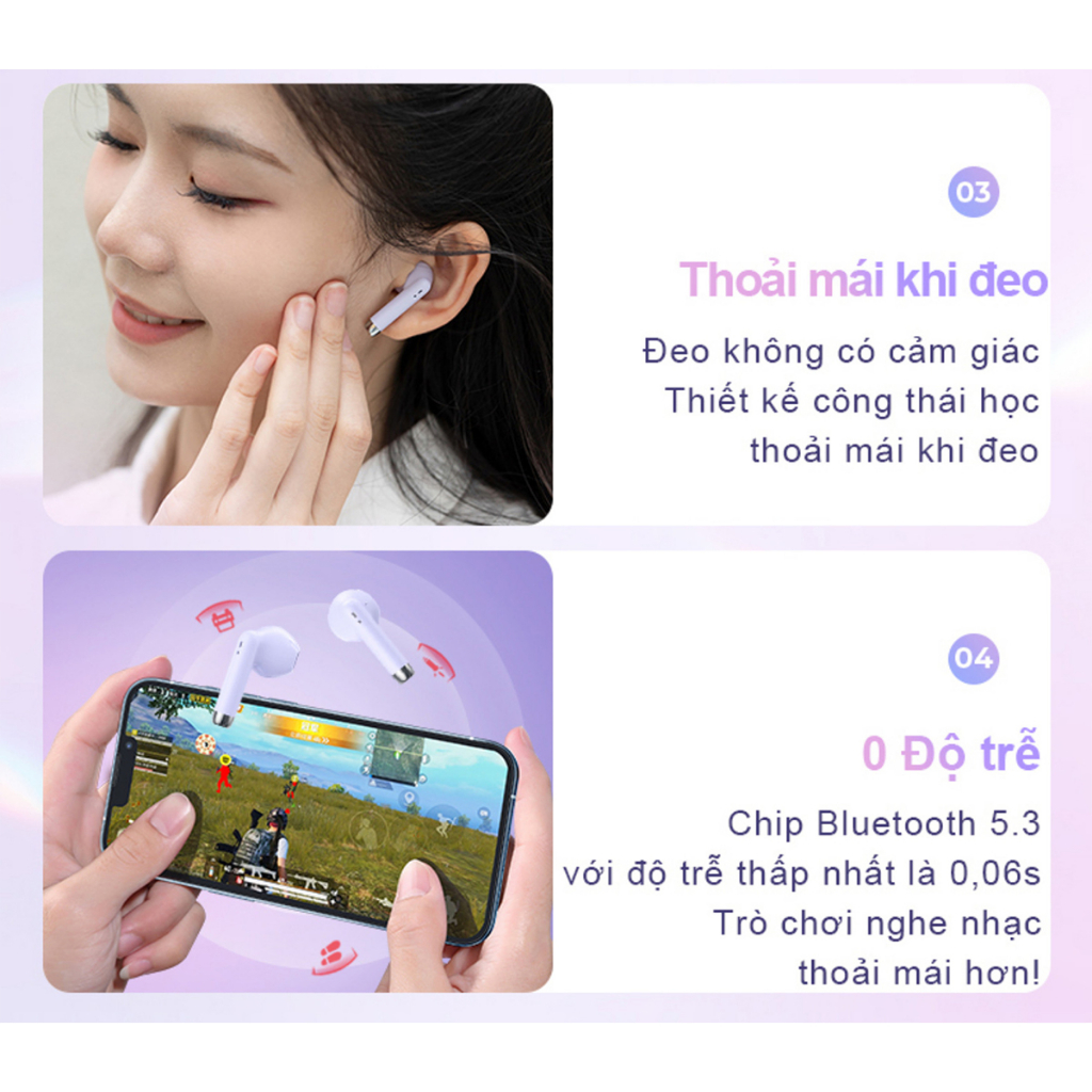 Tai nghe true wireless bluetooth 5.3 không dây Remax TWS 19 có mic đàm thoại cho các dòng máy chống ồn