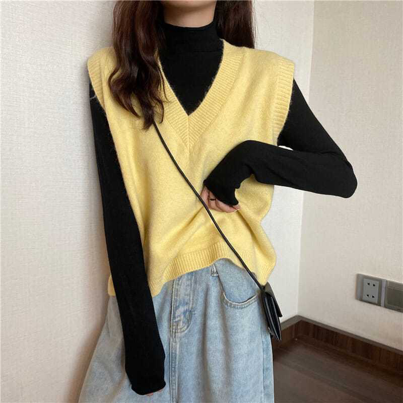 Áo gile len cho nữ nhiều màu