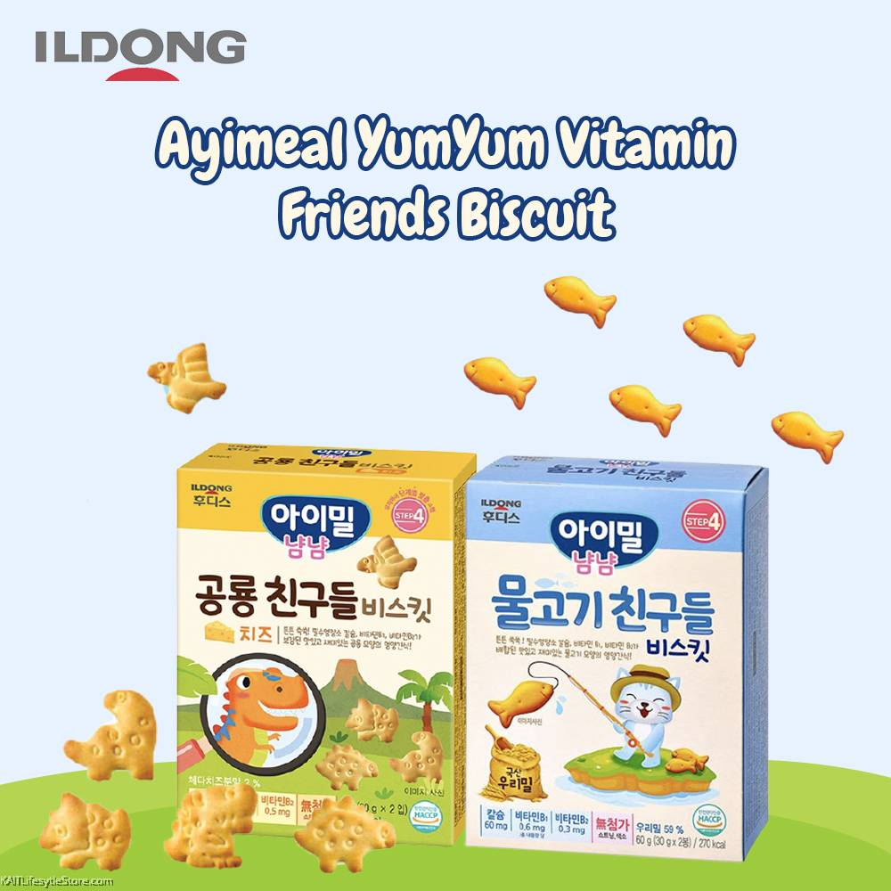 ILDONG - Bánh quy ăn dặm cho bé 12m+ 60g 2 túi x 30g