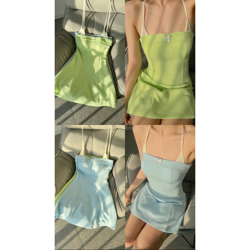 GORGEOUS - Đầm ống phối dây đính nơ ngực cute - JARDIN DRESS