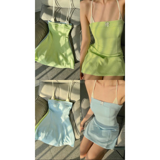GORGEOUS - Đầm ống phối dây đính nơ ngực cute - JARDIN DRESS