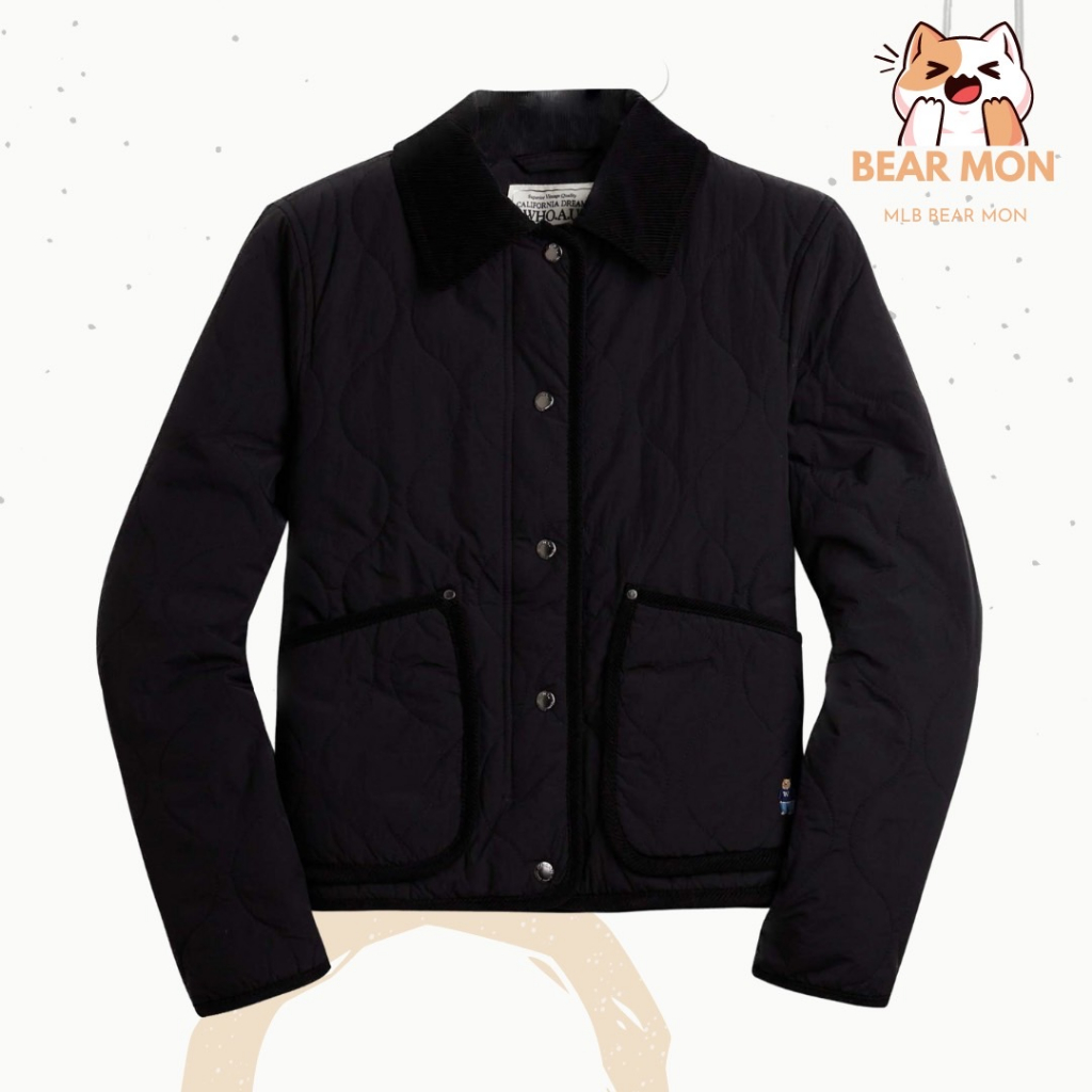 Áo Khoác Phao WHOAU Women's Steve Corduroy Quilted Jacket Whjjd4913F Màu đen nâu trắng