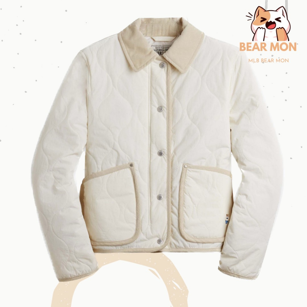 Áo Khoác Phao WHOAU Women's Steve Corduroy Quilted Jacket Whjjd4913F Màu đen nâu trắng