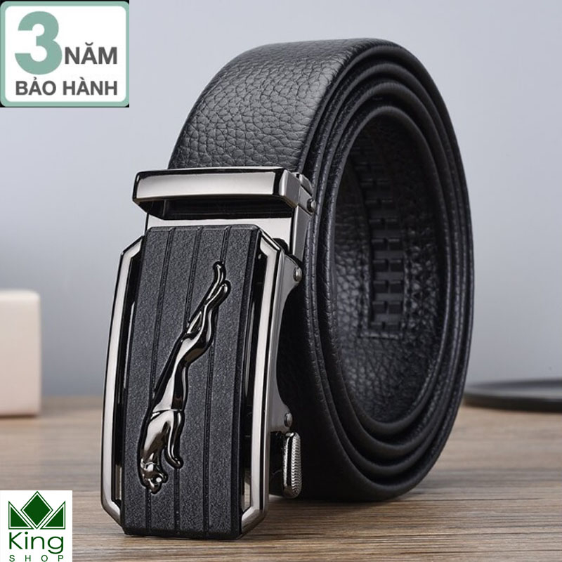 Thắt Lưng Dây Nịt Nam Da Bò 100% Khóa Tự Động Cao Cấp Cọp Đen Vàng - Đồ Da Kingshop - Bảo hành 3 năm