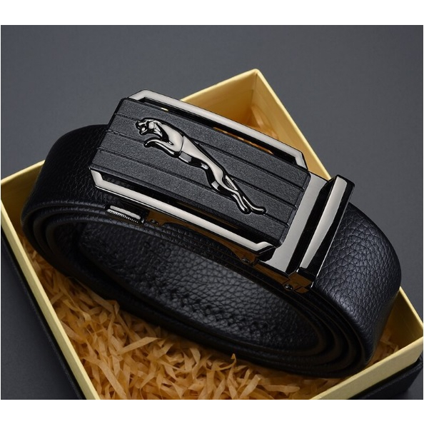 Thắt Lưng Dây Nịt Nam Da Bò 100% Khóa Tự Động Cao Cấp Cọp Đen Vàng - Đồ Da Kingshop - Bảo hành 3 năm