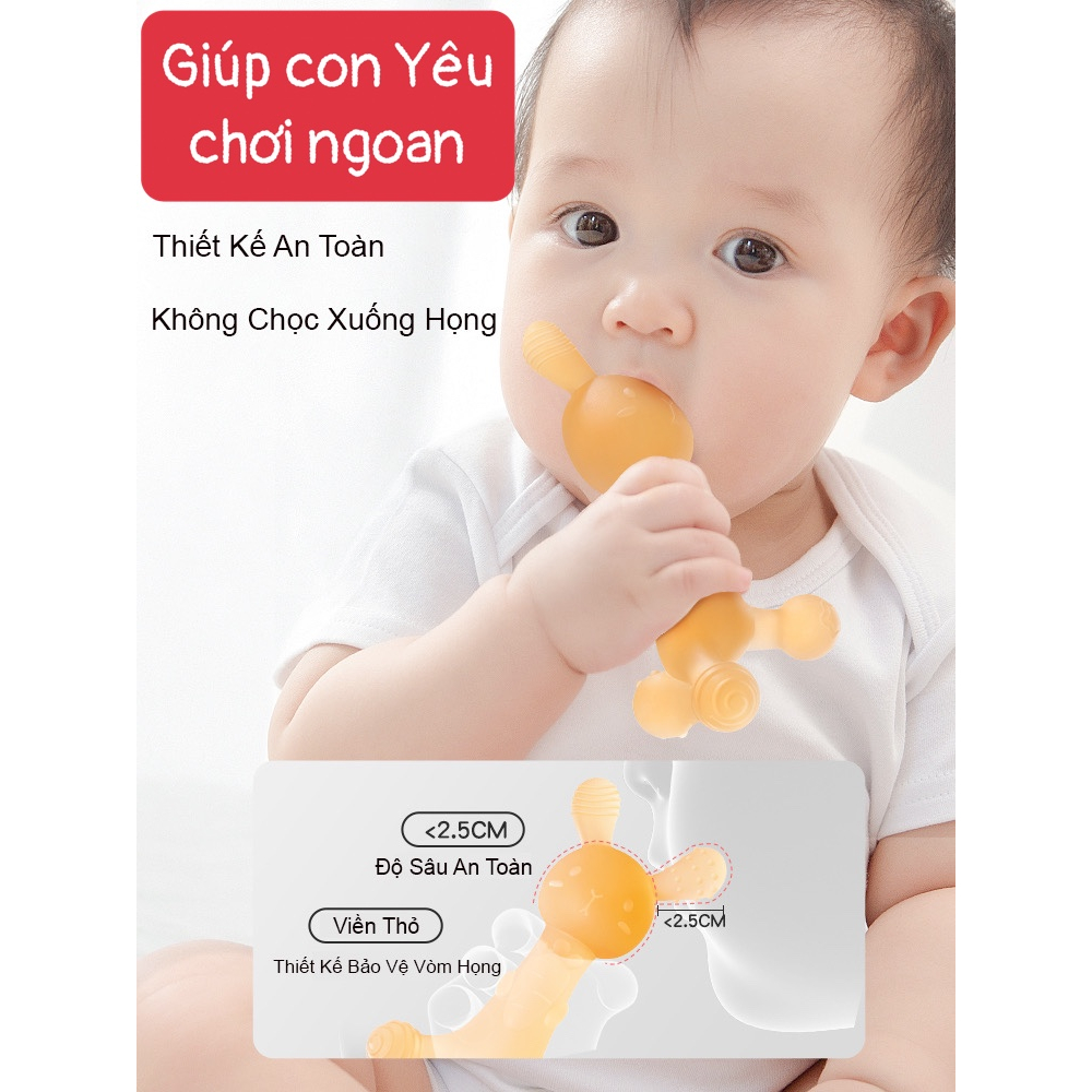 Gặm nướu cho bé sơ sinh Silicon NaNo cao cấp Hình thỏ Tinikid