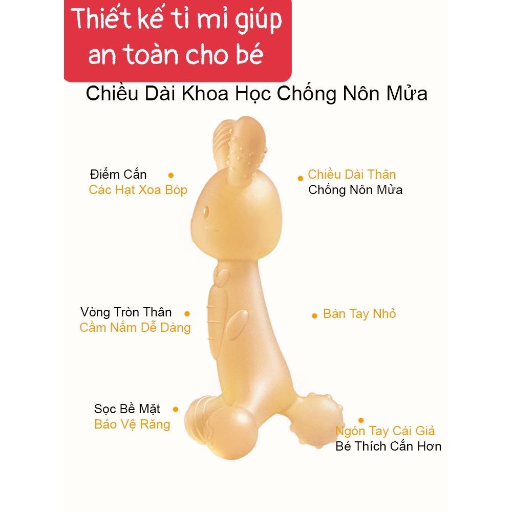 Gặm nướu cho bé sơ sinh Silicon NaNo cao cấp Hình thỏ Tinikid