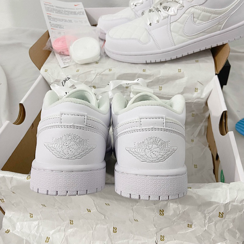 Giày jor.dann full trắng diiorr kẻ caro thấp cổ bestquaility