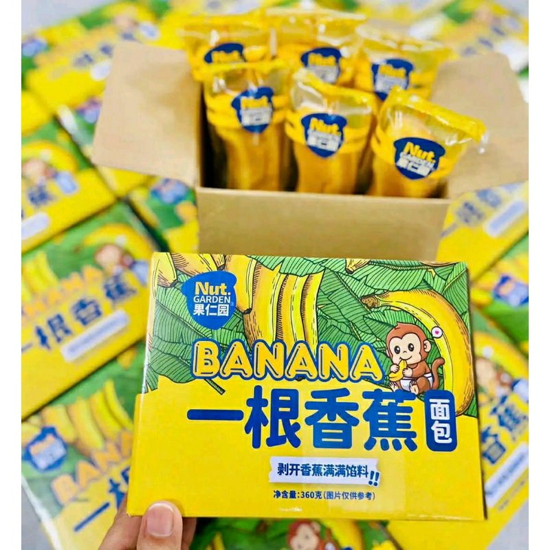 Combo 6 Bánh Bông Lan Quả Chuối Nhân Kem Siêu To 360g