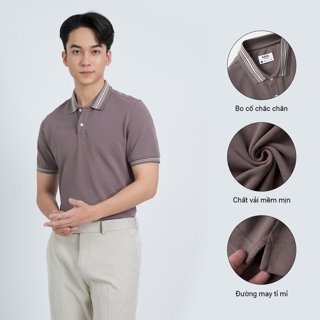 Áo Polo Nam KRIK Cổ Đức Chất Liệu Cotton Cao Cấp Form Fitted Ôm Vừa Vặn PL2006