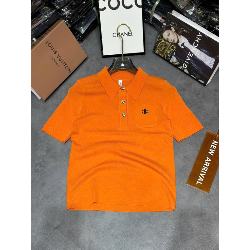 Áo polo len mtg thêu C.Line trơn QCCC