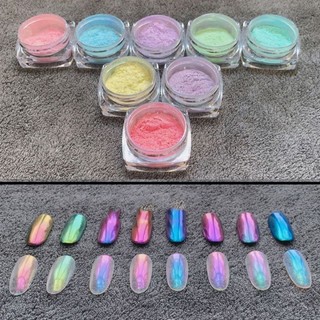 Set bột tráng gương neon dạ quang 9 màu trang trí nail