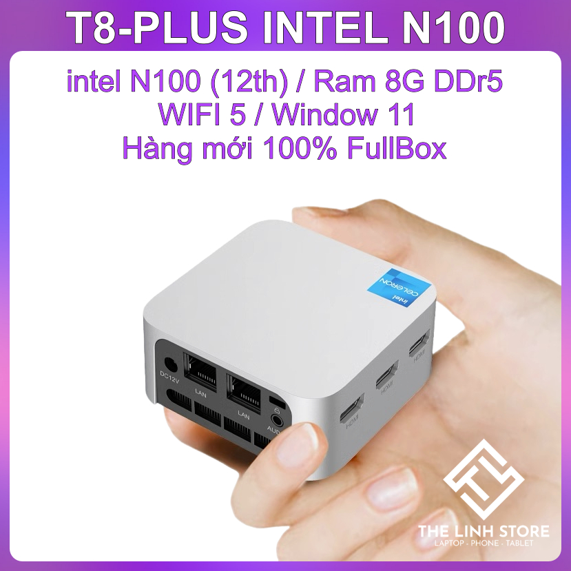 Máy tính Mini PC Intel NUC T8 Plus mới FullBox - intel N100 thế hệ 12 ram 8G siêu nhỏ gọn | BigBuy360 - bigbuy360.vn