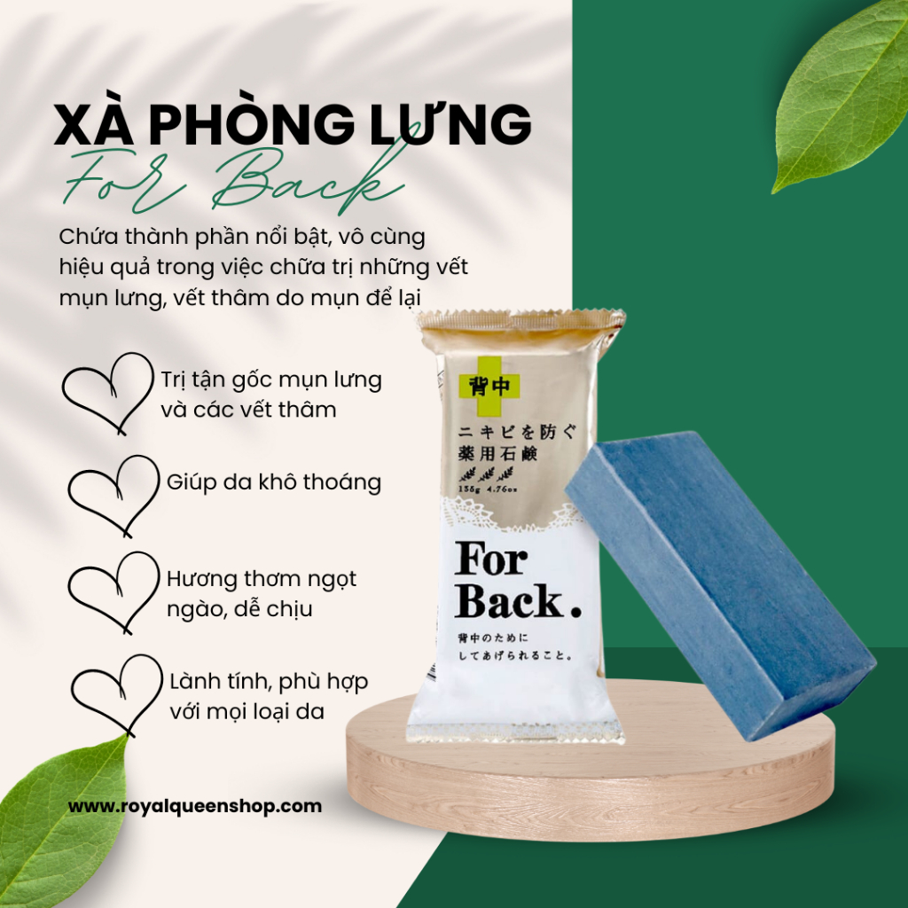 GIảm mụn lưng For back soap 💕 𝑭𝒓𝒆𝒆𝒔𝒉𝒊𝒑 💕 xà phòng ngừa thâm lưng Pelican số 1 Nhật Bản 135g