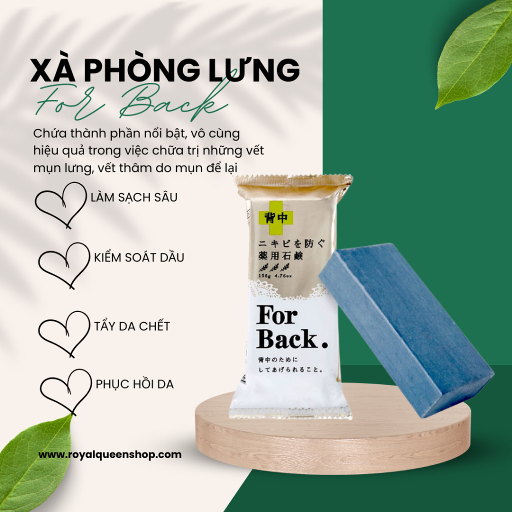 GIảm mụn lưng For back soap 💕 𝑭𝒓𝒆𝒆𝒔𝒉𝒊𝒑 💕 xà phòng ngừa thâm lưng Pelican số 1 Nhật Bản 135g