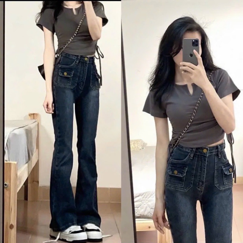 Quần bò loe chất giãn hottrend