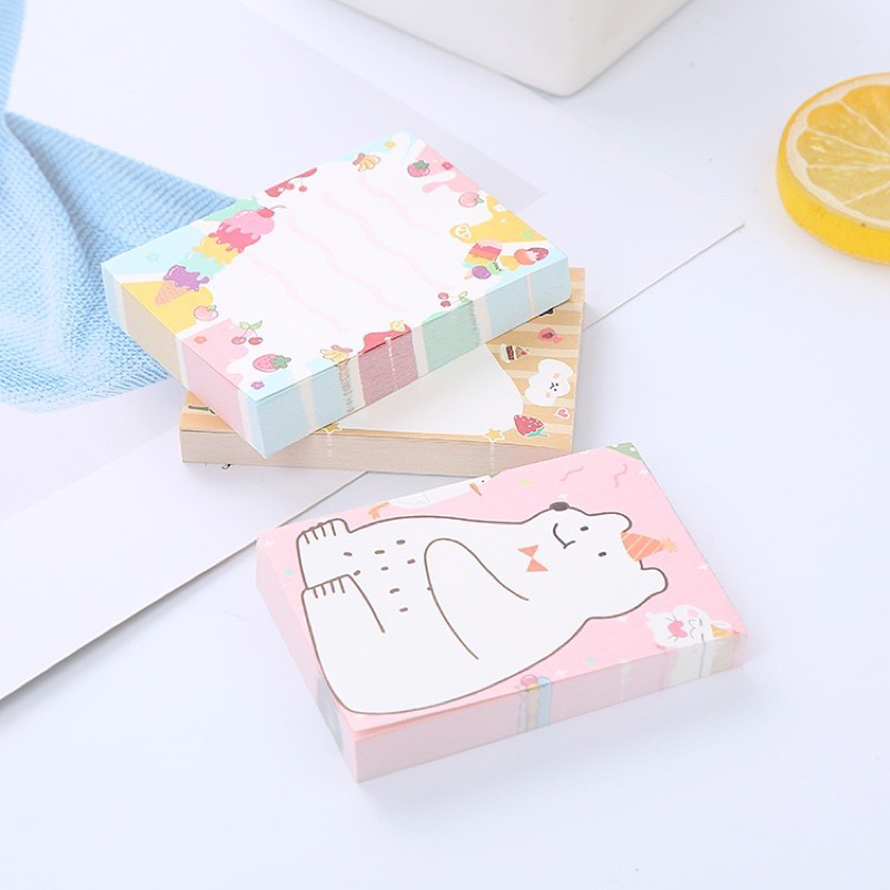 Giấy ghi chú nhiều hình cute, giấy note tập 100 tờ siêu đáng yêu cho học sinh