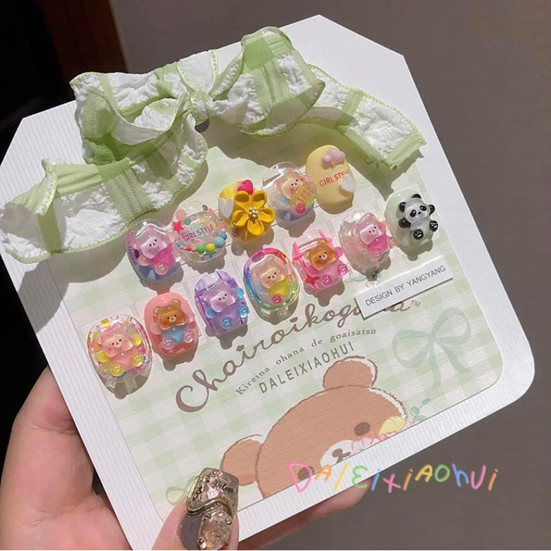 Set Charm gấu hoạt hình 16 cái đính móng