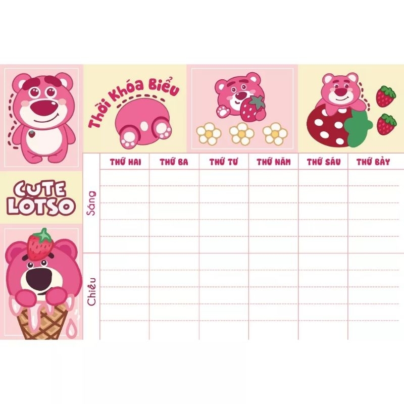 Thời khóa biểu siêu dễ thương.