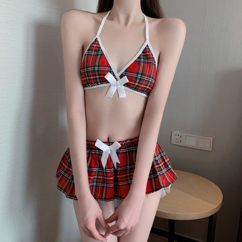 Đồ cosplay học sinh bonita sọc caro phối nơ dễ thương set ngủ nữ sinh Nhật Bản xếp ly anime sexy gợi cảm BIKI HOUSE N367 | BigBuy360 - bigbuy360.vn