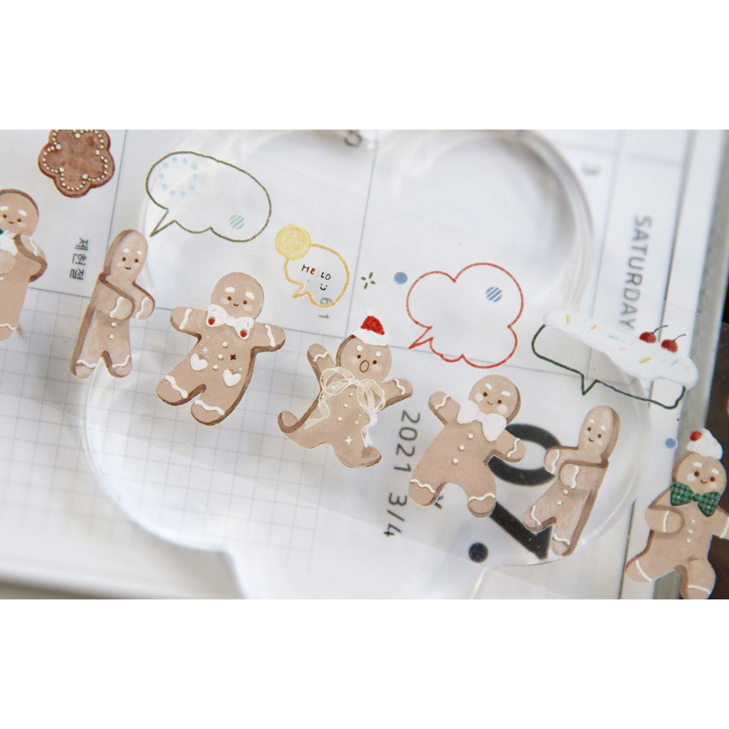 𝓑𝓾𝓵𝓵𝓮𝓽𝓳𝓸𝓾𝓻𝓷𝓪𝓵𝟏𝟏𝟓 ✿ Băng dính "Gingerbread man" mẫu người bánh gừng dễ thương ngộ nghĩnh trang trí sổ