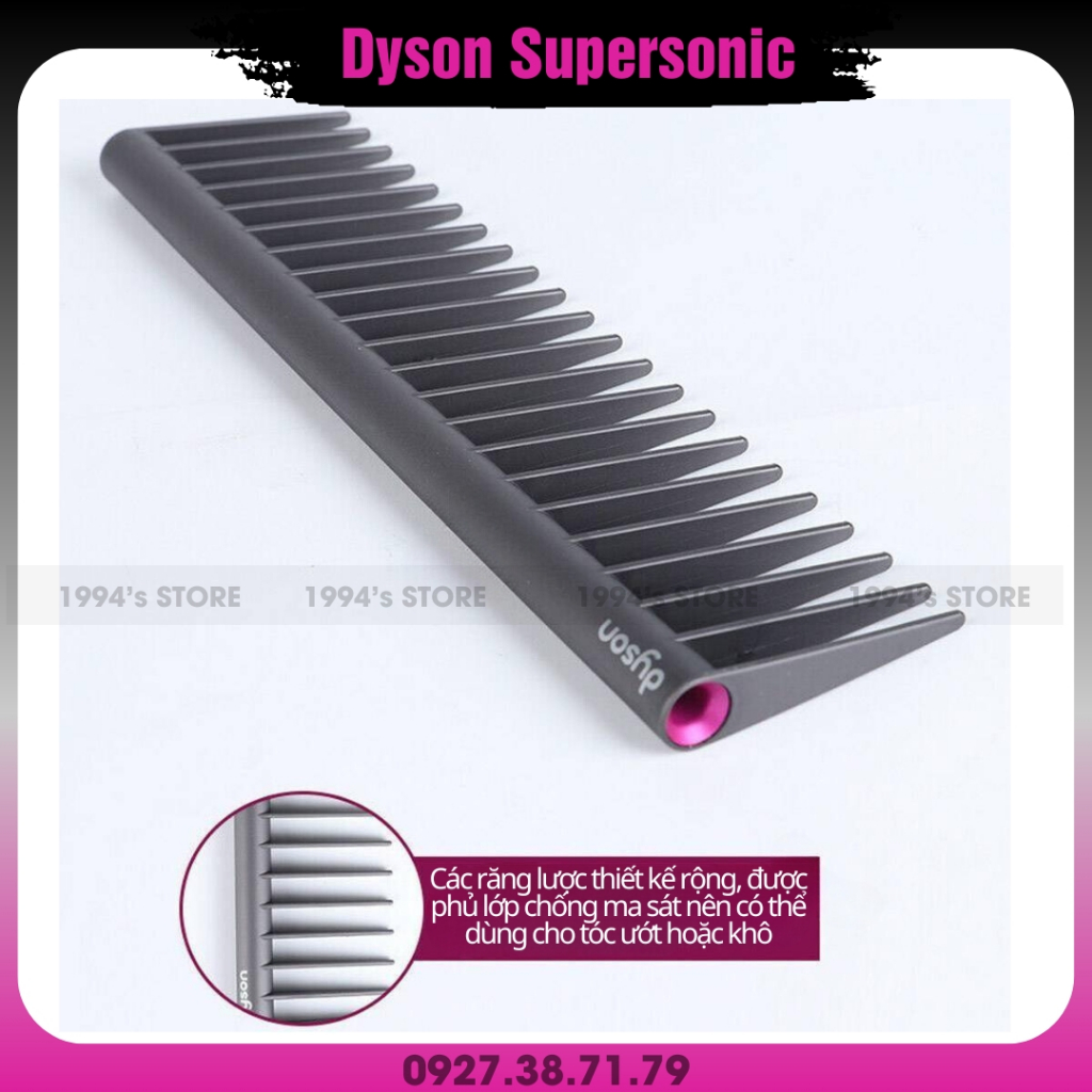 FREESHIP Lược gỡ rối Dyson Detangling Comb - Lược chống rối tóc Dyson Supersonic giúp làm mềm và mượt tóc